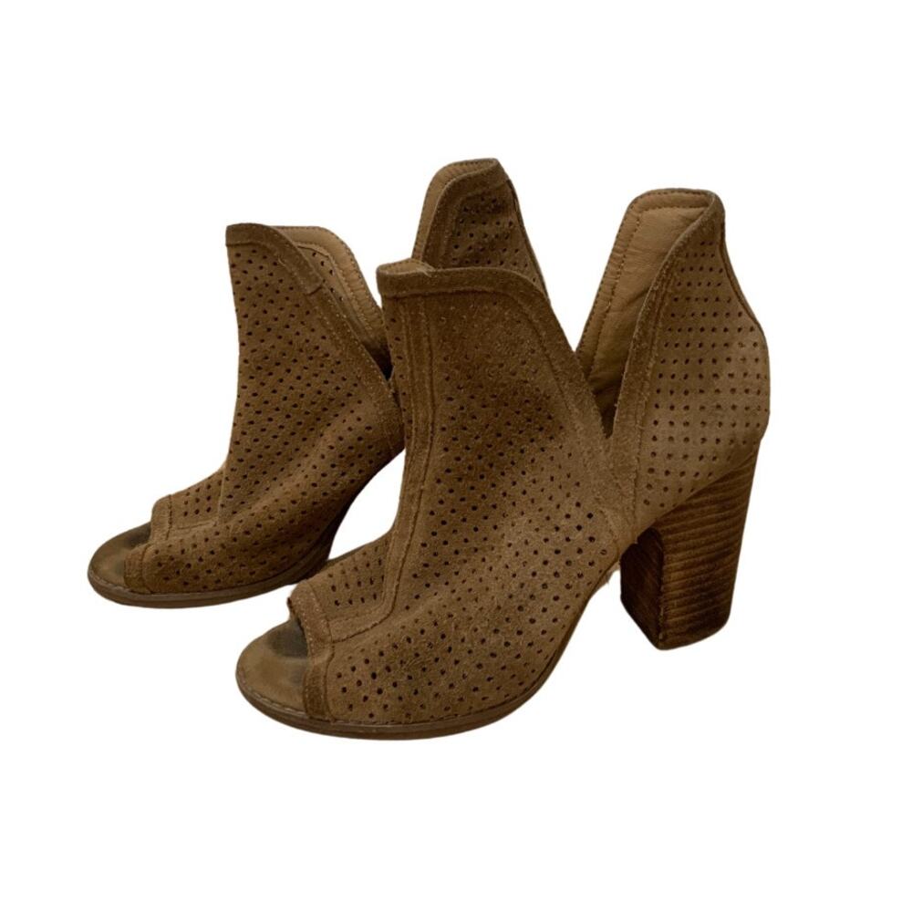 Favorite, loved, Lucky Brand, Tan, Taupe Perforated Suede Ankle Booties, US 7.5